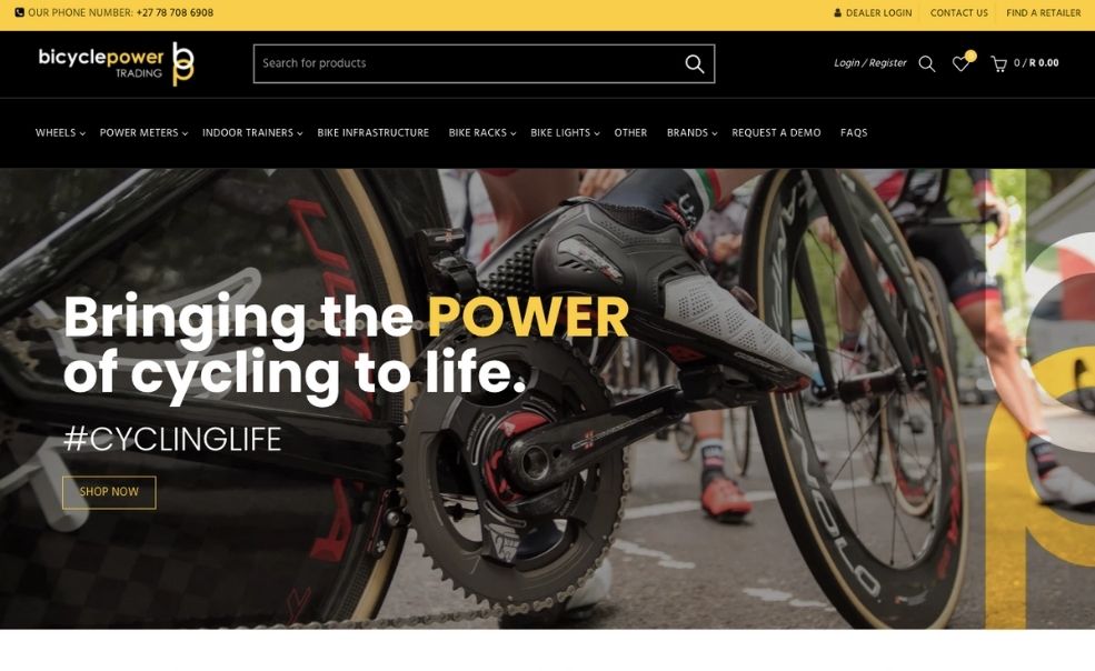 Bicycle Power Shopify store