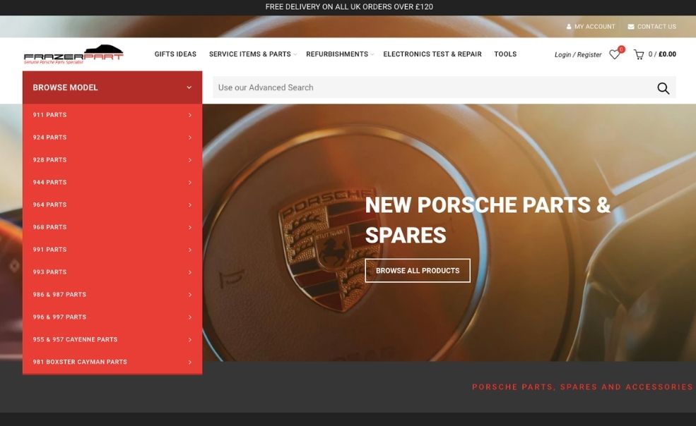 Frazer Parts Shopify store