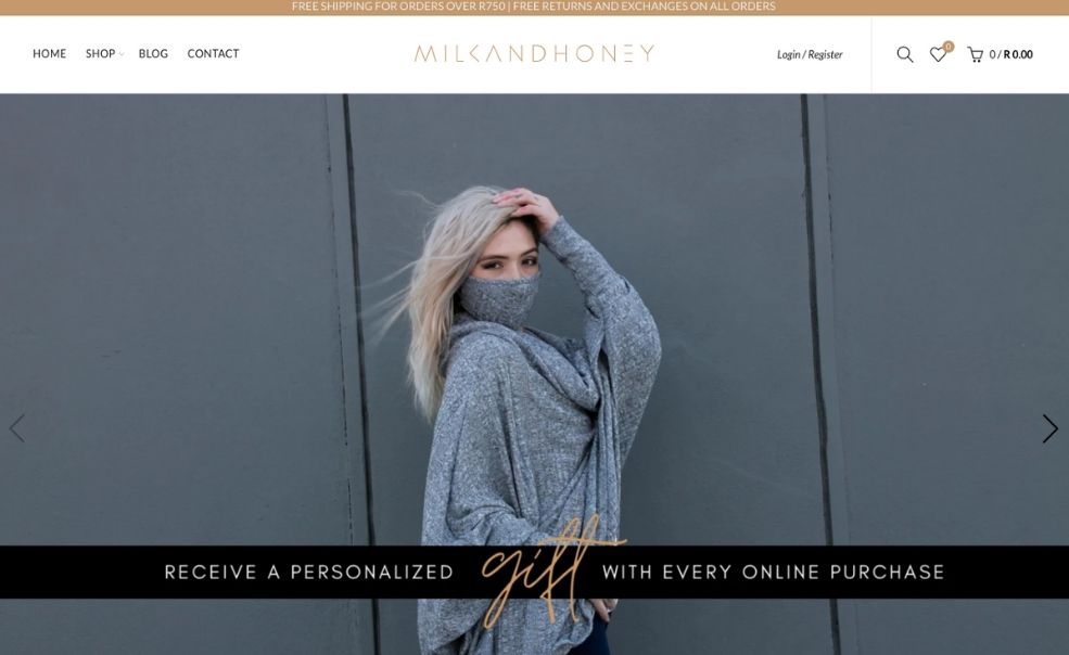 Milk and Honey Shopify store