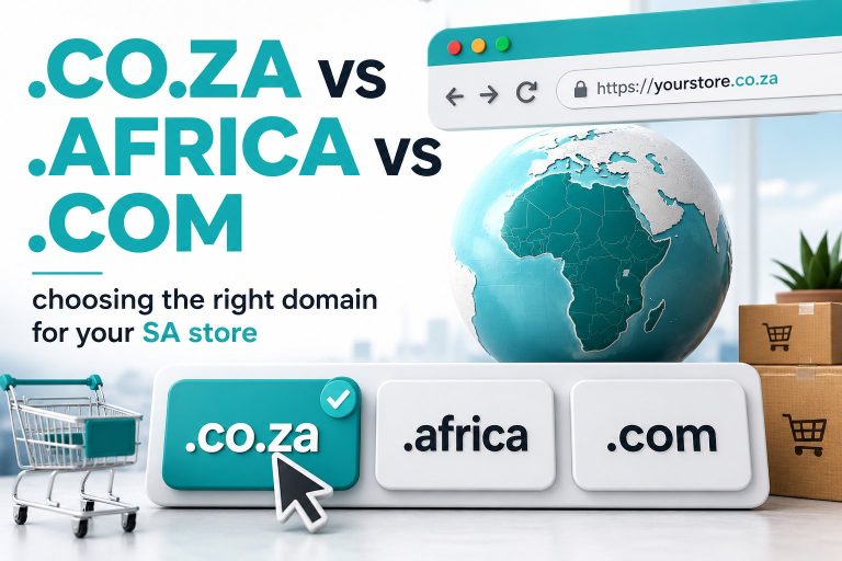 .co.za vs .africa vs .com: choosing the right domain for your SA online store