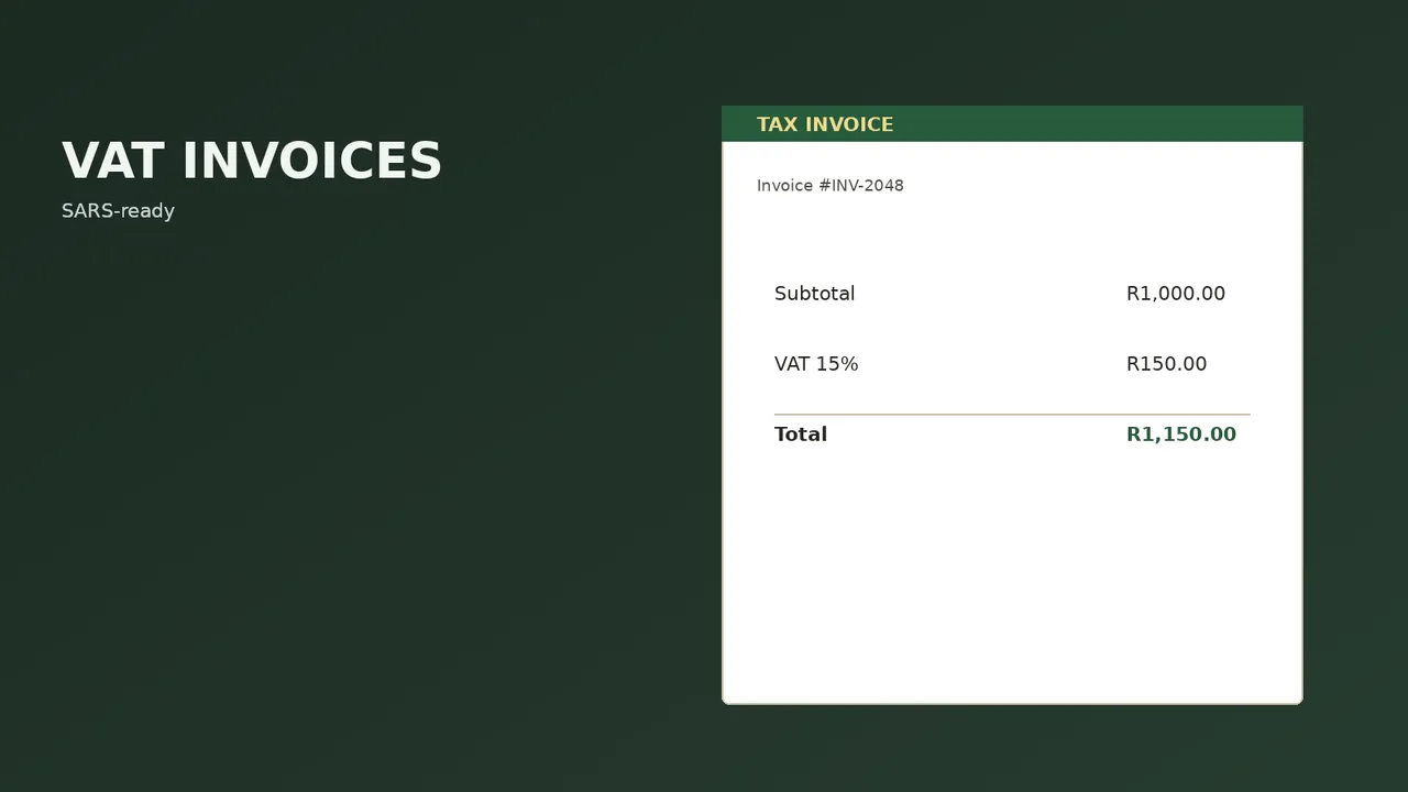 WooCommerce VAT invoices that satisfy SARS