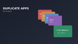 You are probably paying for four apps that do the same thing