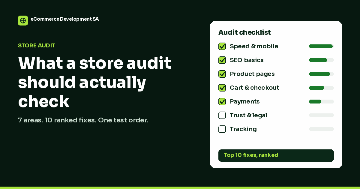eCommerce store audit checklist: what to check and what it should cost
