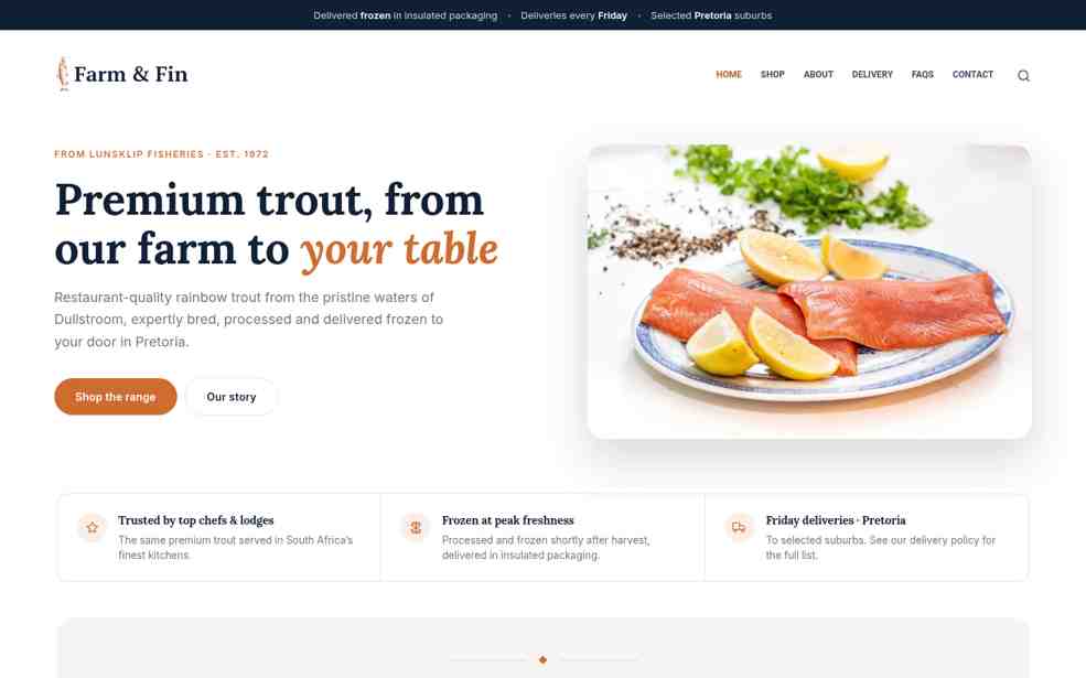 Farm & Fin WooCommerce store